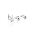 Multi-Pack CZ Playboy Titanium L-Bend Nose Rings 3 Pack - 20 Gauge at Spencer's