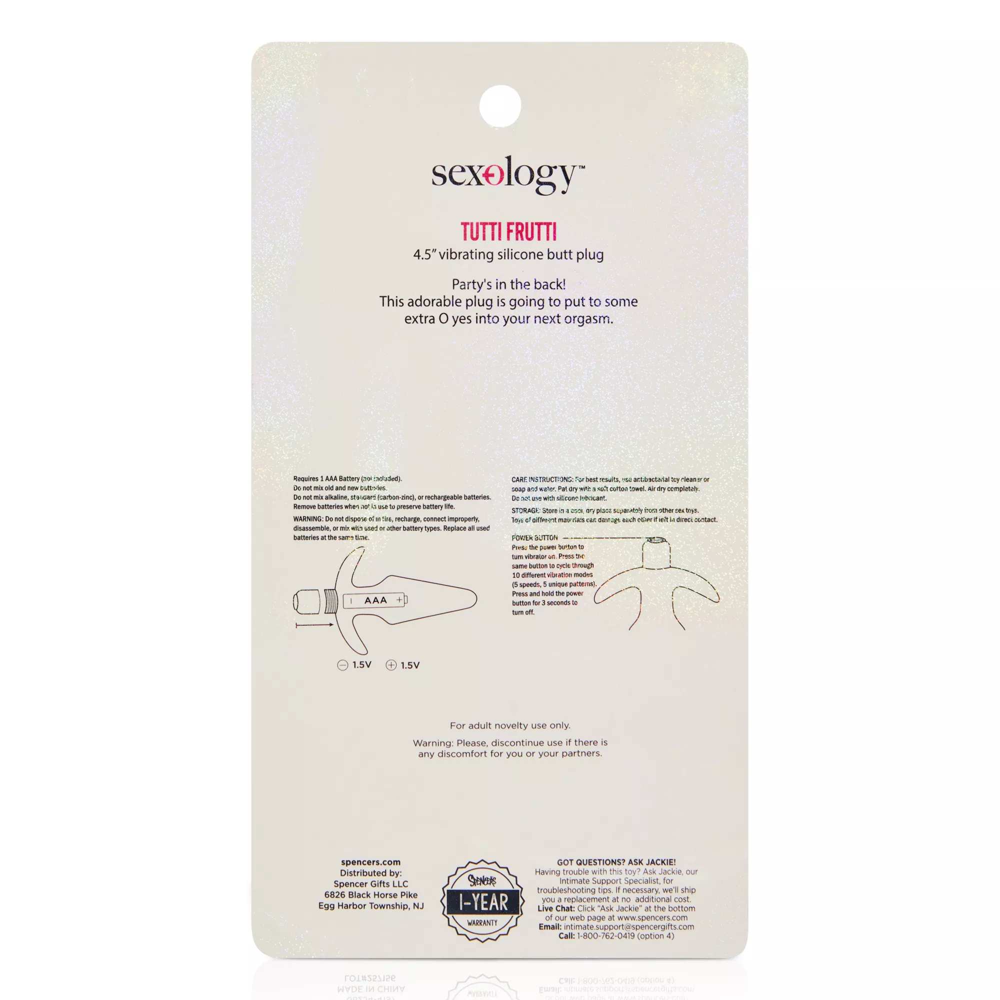 Tutti Frutti 10-Function Vibrating Butt Plug 4.5 Inch - Sexology at Spencer's