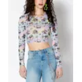 Butterfly Mushroom Mesh Crop Top at Spencer's