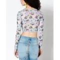 Butterfly Mushroom Mesh Crop Top at Spencer's