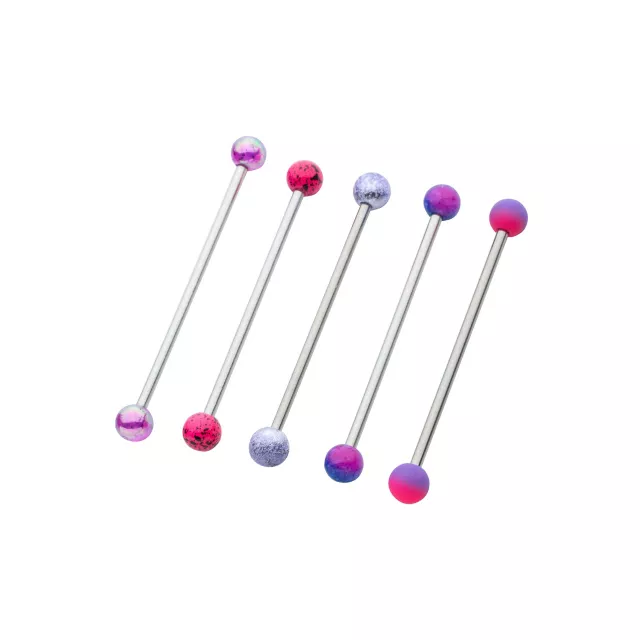 Multi-Pack Multi-Color Swirl Industrial Barbells 5 Pack - 14 Gauge at Spencer's