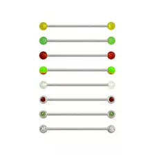 Multi-Pack CZ Green Red and Yellow Industrial Barbells 8 Pack - 14 Gauge at Spencer's