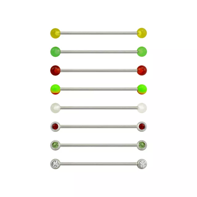 Multi-Pack CZ Green Red and Yellow Industrial Barbells 8 Pack - 14 Gauge at Spencer's