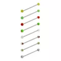 Multi-Pack CZ Green Red and Yellow Industrial Barbells 8 Pack - 14 Gauge at Spencer's