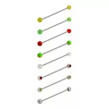 Multi-Pack CZ Green Red and Yellow Industrial Barbells 8 Pack - 14 Gauge at Spencer's
