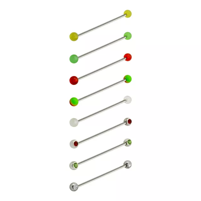 Multi-Pack CZ Green Red and Yellow Industrial Barbells 8 Pack - 14 Gauge at Spencer's