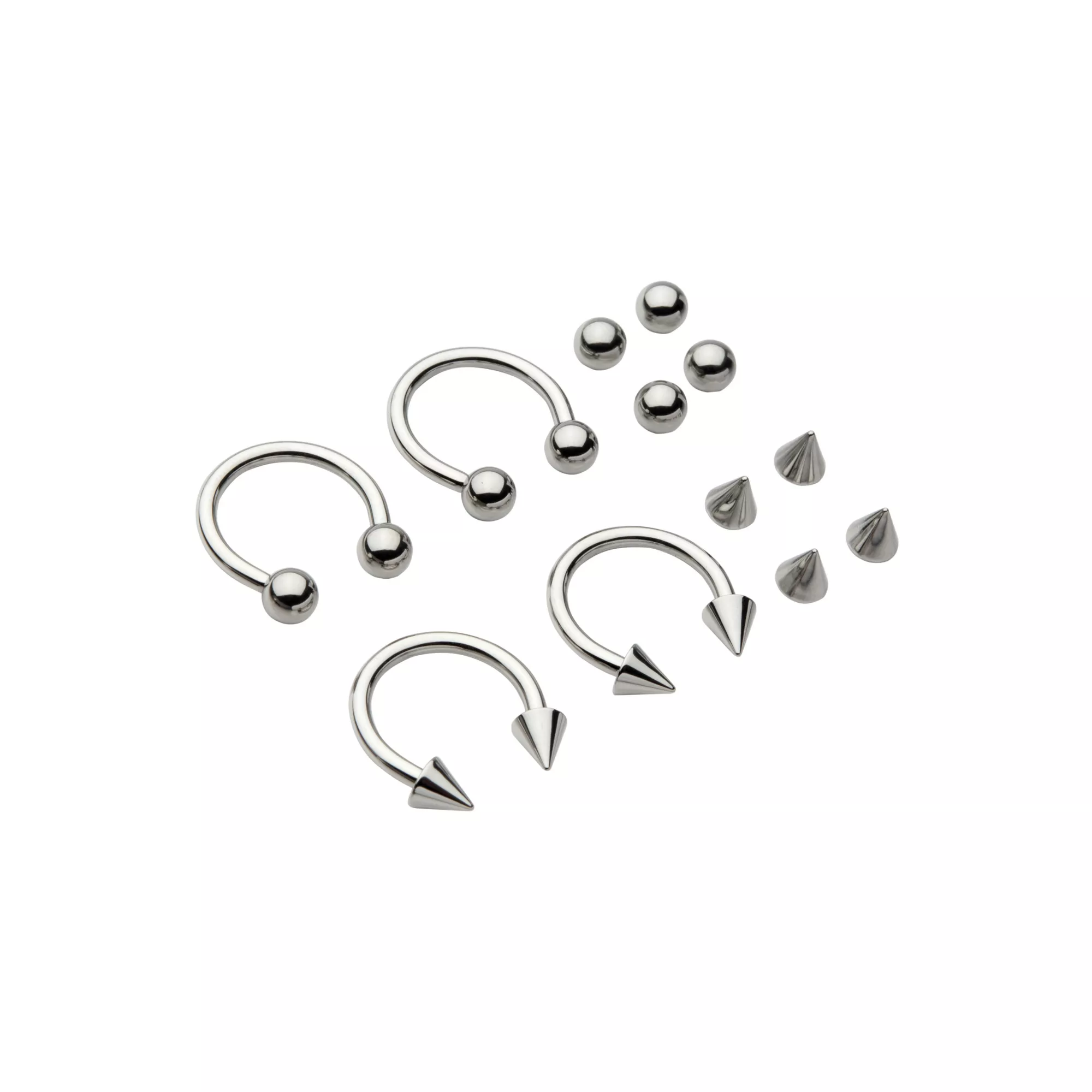 Multi-Pack Horseshoe Rings with Extra Balls 4 Pack - 12 Gauge at Spencer's