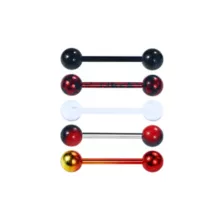 Multi-Pack Black Red and Yellow Barbells 5 Pack - 14 Gauge at Spencer's