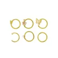Multi-Pack CZ Goldtone Titanium Butterfly Hoop and Half Hoop Nose Rings 6 Pack - 20 Gauge at Spencer's