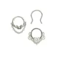 Multi-Pack CZ Butterfly Titanium Septum Rings and Retainer 3 Pack - 16 Gauge at Spencer's