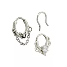 Multi-Pack CZ Butterfly Titanium Septum Rings and Retainer 3 Pack - 16 Gauge at Spencer's