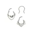 Multi-Pack CZ Butterfly Titanium Septum Rings and Retainer 3 Pack - 16 Gauge at Spencer's