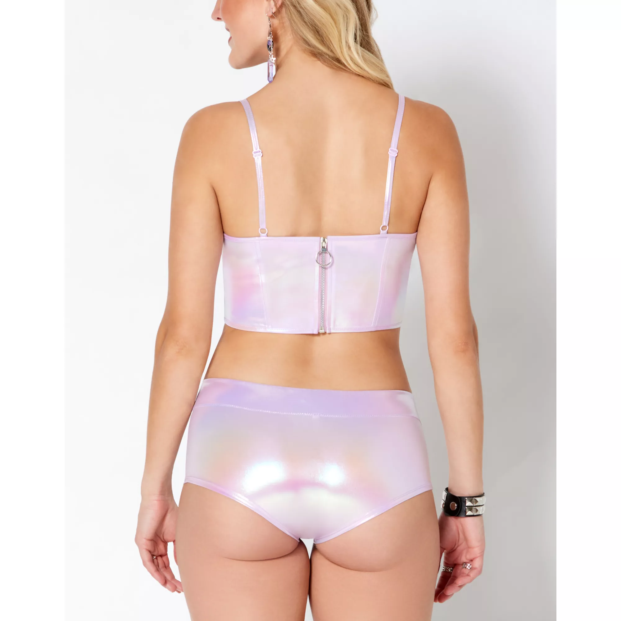 Iridescent Corset Tank Top at Spencer's