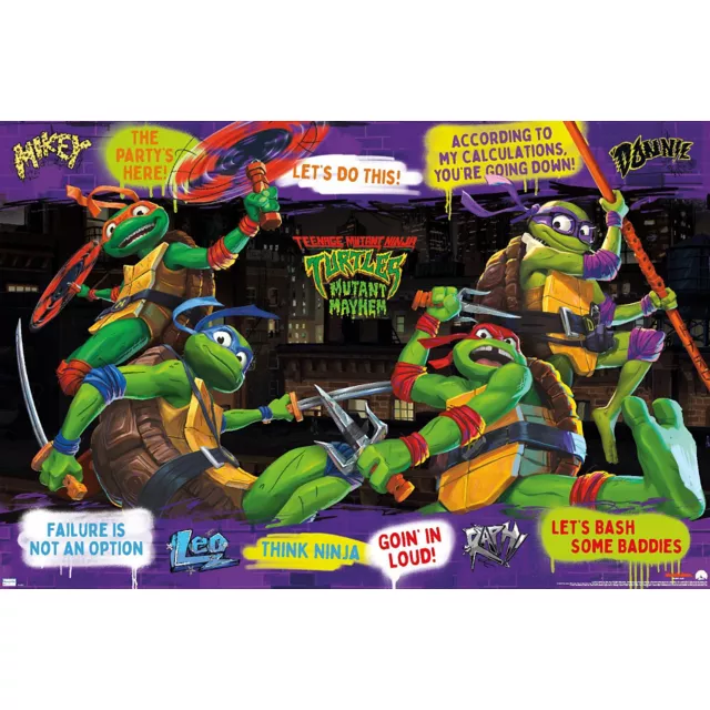 TMNT Mayhem Phrases Poster - Teenage Mutant Ninja Turtles Mutant Mayhem ...