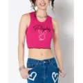 Hot Pink Lettuce Edge Bunny Tank Top - Playboy at Spencer's