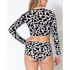 Cow Print Mesh Crop Top at Spencer's