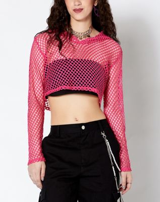 Mesh cropped clearance hoodie