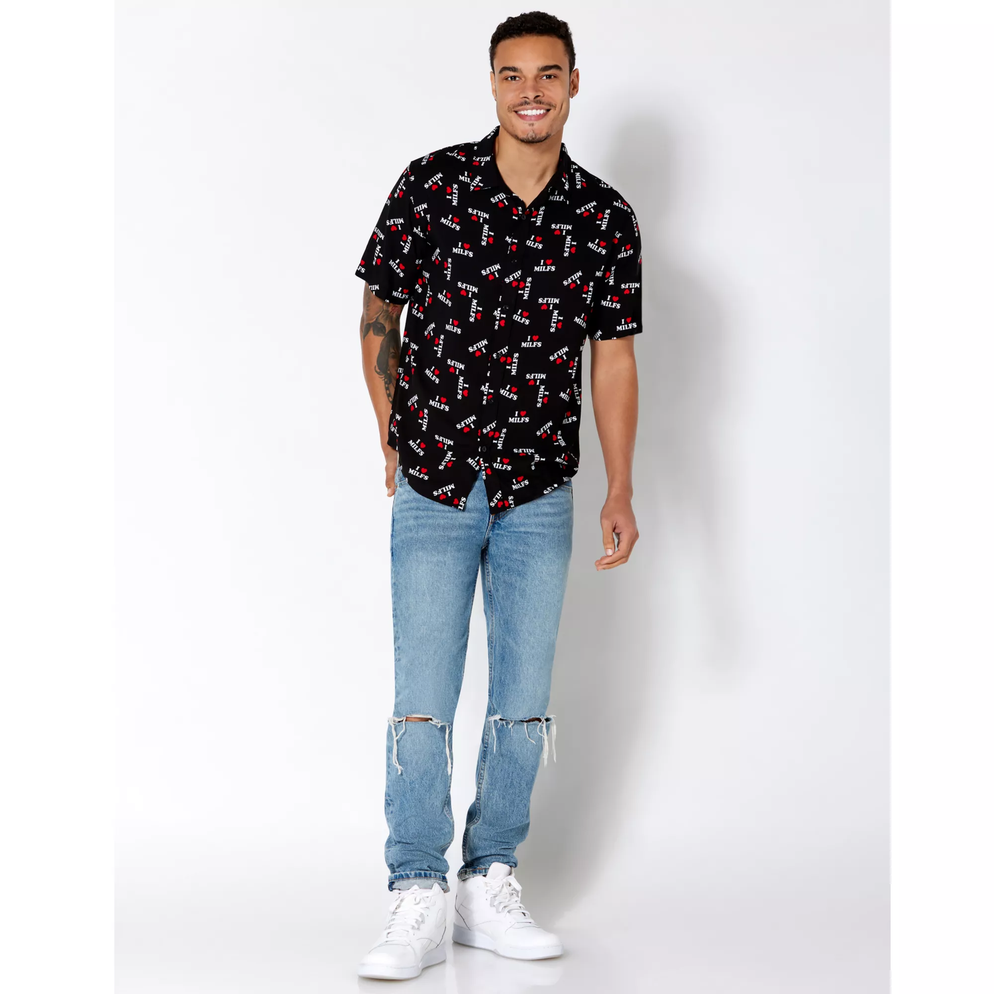 I Heart MILFs Button Down Shirt - Danny Duncan at Spencer's