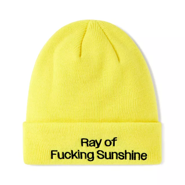 Ray of Fucking Sunshine Cuff Beanie Hat at Spencer's