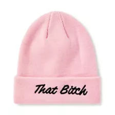 That Bitch Cuff Beanie Hat at Spencer's