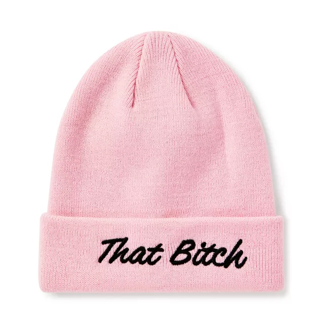 That Bitch Cuff Beanie Hat at Spencer's