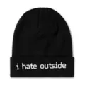 I Hate Outside Cuff Beanie Hat at Spencer's