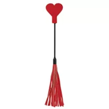 Red Heart Amor Riding Crop and Flogger - Pleasure Bound at Spencer's