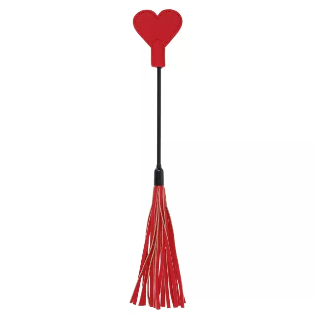 Red Heart Amor Riding Crop and Flogger - Pleasure Bound at Spencer's