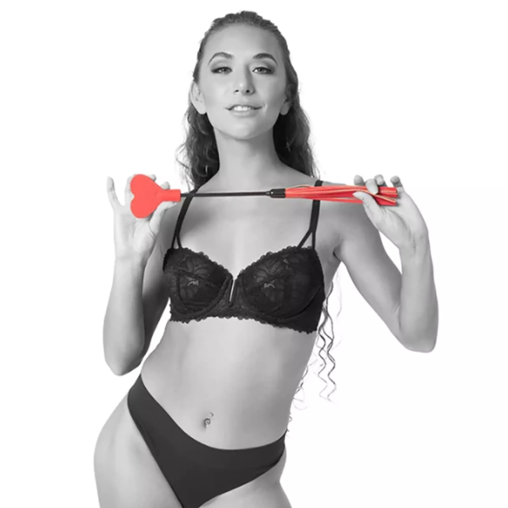 Red Heart Amor Riding Crop and Flogger - Pleasure Bound at Spencer's