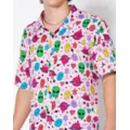 Space Alien Smiley Face Button Down Shirt at Spencer's