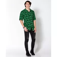 Weed Leaf Button Down Shirt at Spencer's