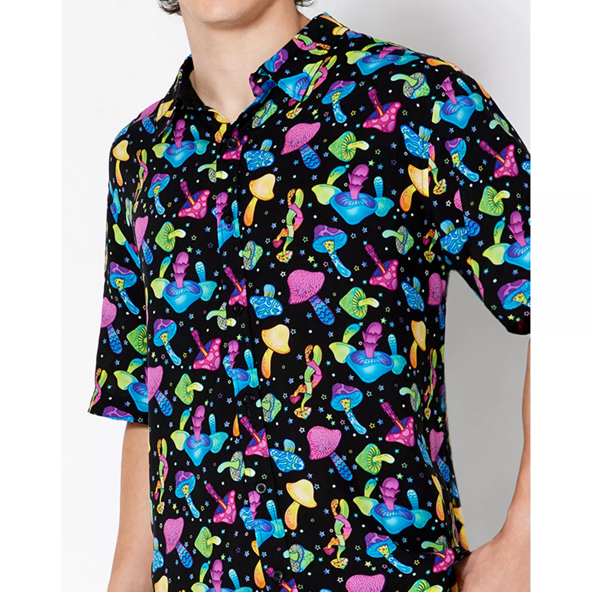 Mushroom Button Down Shirt at Spencer's