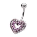 CZ Pink Heart Belly Ring - 14 Gauge at Spencer's