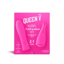 Queen V The VIP and The Wingwoman 7-Function Rechargeable 2 in 1 Vibrator - 5.3 Inch at Spencer's