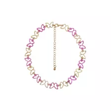Pink and Goldtone Butterfly Chain Choker Necklace at Spencer's