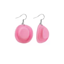 Pink Cowgirl Hat Dangle Earrings at Spencer's