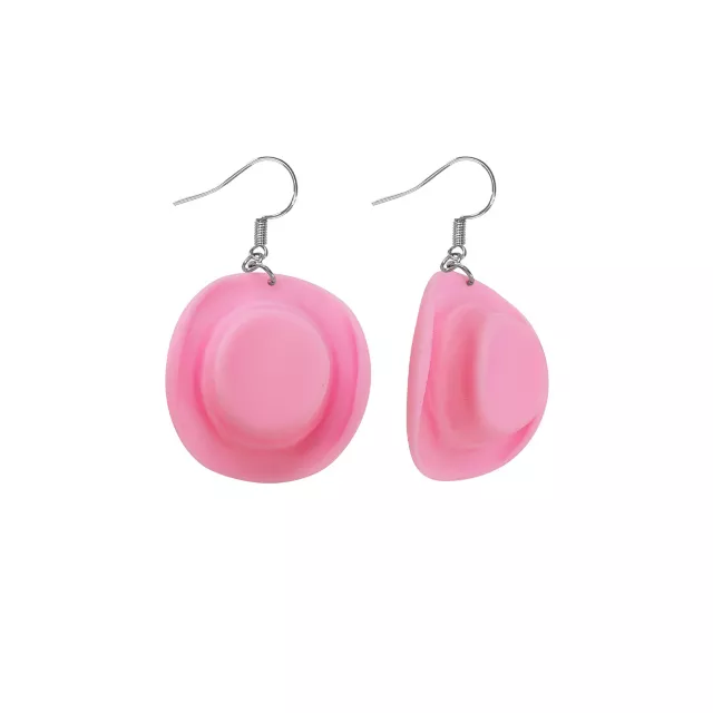 Pink Cowgirl Hat Dangle Earrings at Spencer's