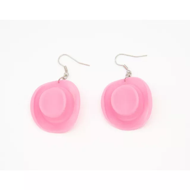 Pink Cowgirl Hat Dangle Earrings at Spencer's