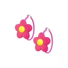 Hot Pink Flower Hoops - 18 Gauge at Spencer's