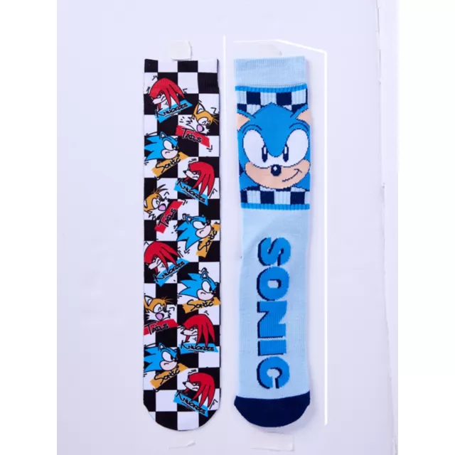 Multi-Pack Sonic Checkered Crew Socks 2 Pair - Sonic the Hedgehog at Spencer's