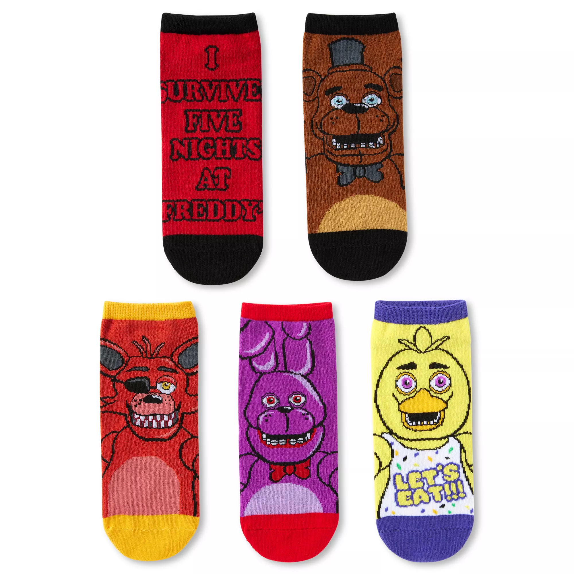Multi-Pack Five Nights at Freddy's No Show Socks - 5 Pack at Spencer's