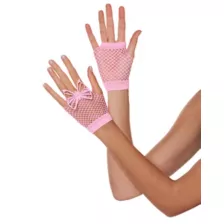 Pink Mesh Butterfly Fingerless Gloves at Spencer's