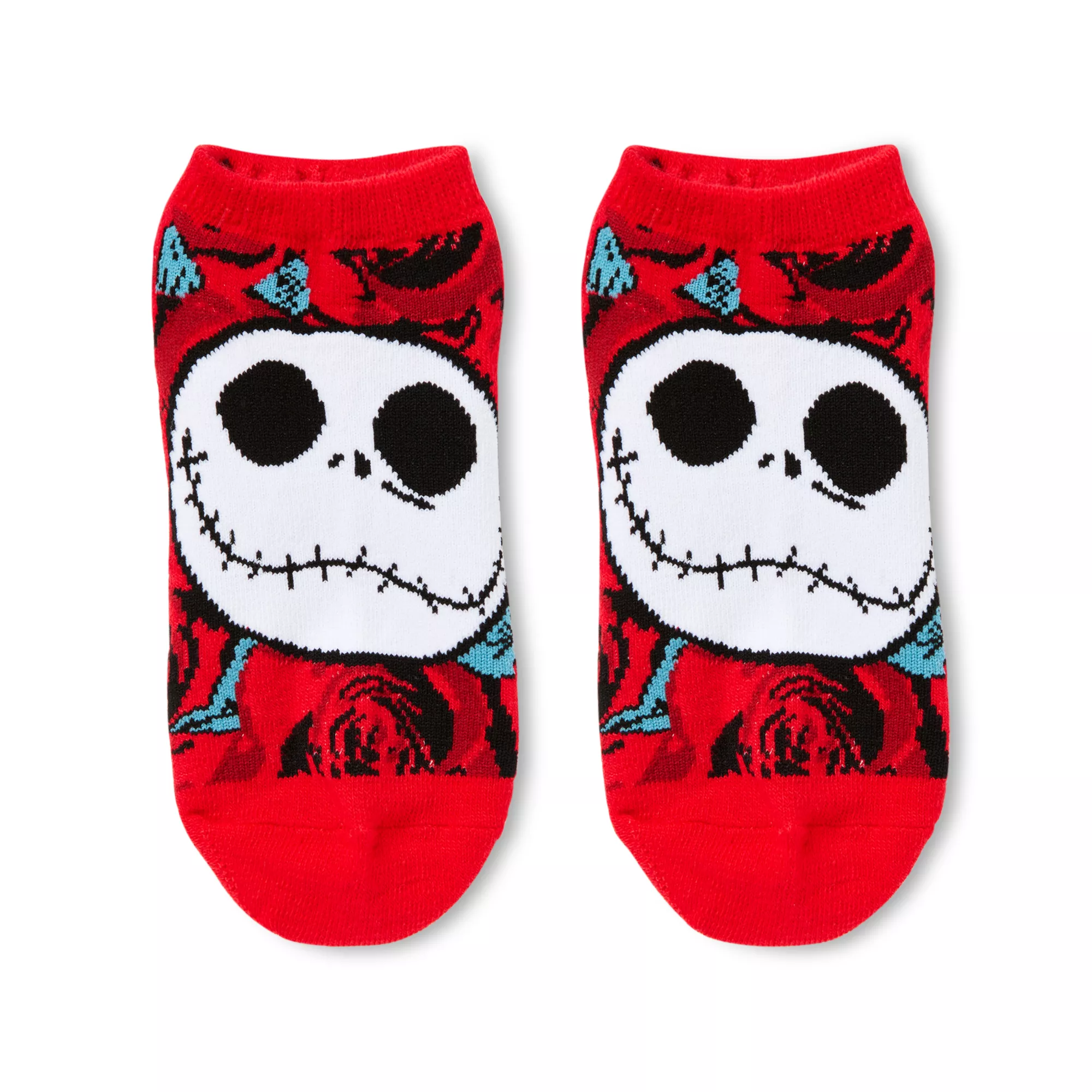 Multi-Pack Jack Skellington and Sally Romantic Ankle Socks 5 Pair - The Nightmare Before Christmas at Spencer's