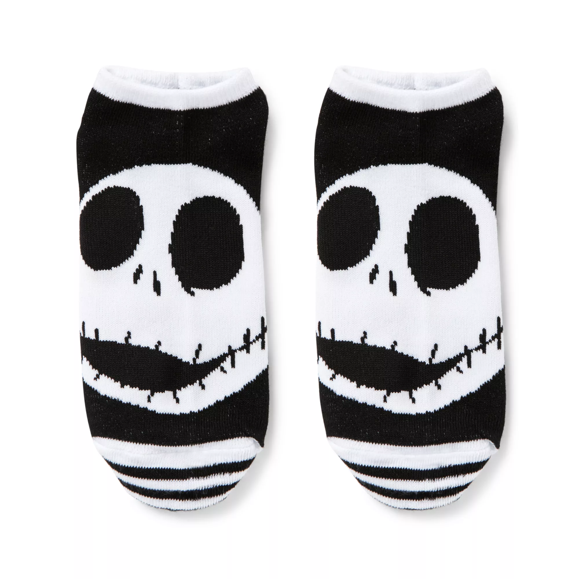 Multi-Pack Black and White Jack Skellington and Sally Ankle Socks 5 Pair- The Nightmare Before Christmas at Spencer's
