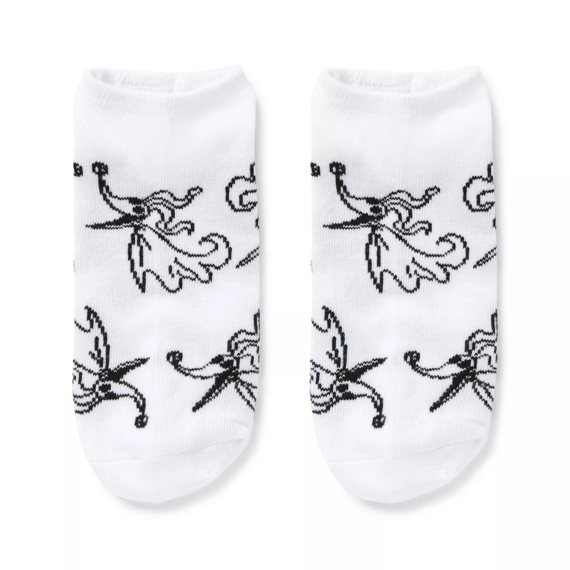 Multi-Pack Black and White Jack Skellington and Sally Ankle Socks 5 Pair- The Nightmare Before Christmas