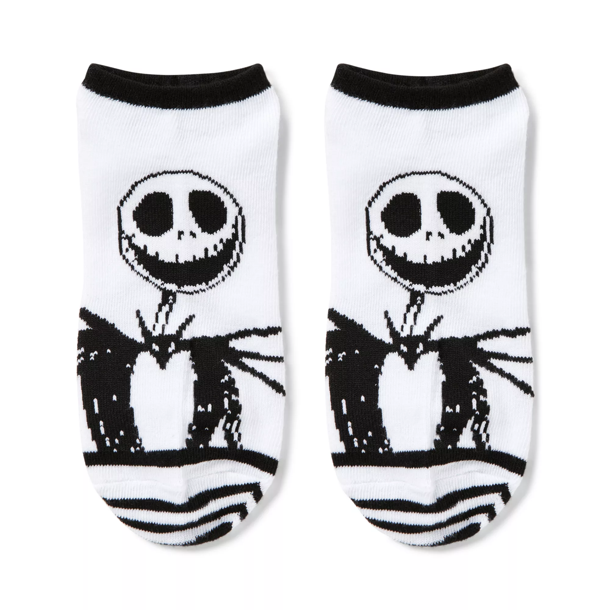 Multi-Pack Black and White Jack Skellington and Sally Ankle Socks 5 Pair- The Nightmare Before Christmas
