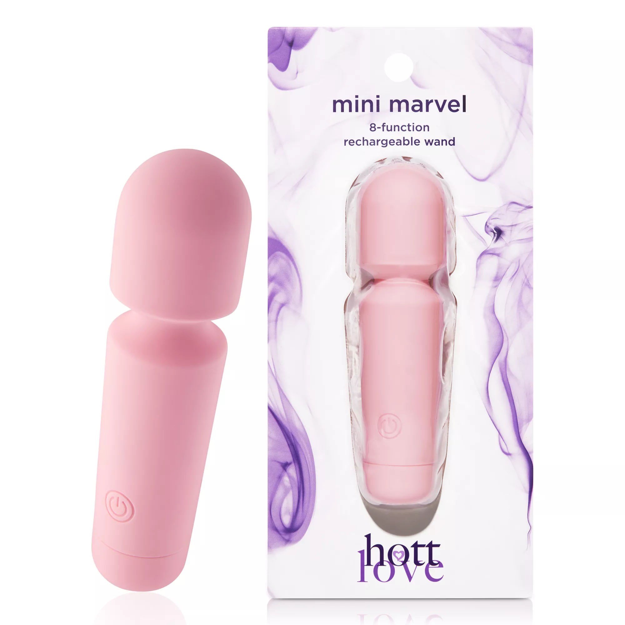 Pink Mini Marvel 8-Function Rechargeable Wand 4.5 Inch -  Hott Love at Spencer's