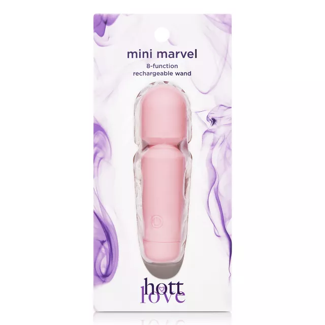 Pink Mini Marvel 8-Function Rechargeable Wand 4.5 Inch -  Hott Love at Spencer's