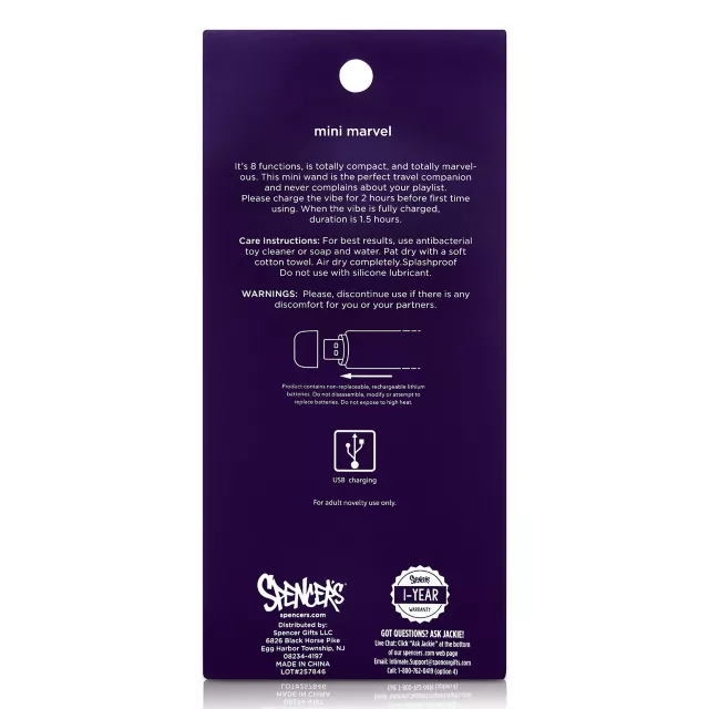 Pink Mini Marvel 8-Function Rechargeable Wand 4.5 Inch -  Hott Love at Spencer's