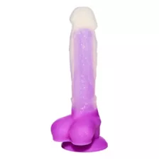 Glow in the Dark Glitter and Glow Vibrating Dildo 8.5 Inch - Hott Love Extreme at Spencer's
